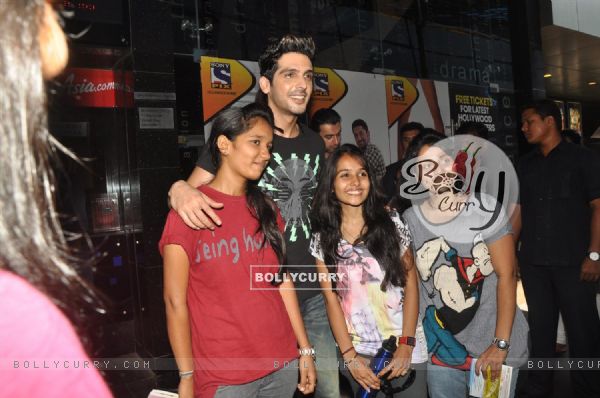 Zayed Khan with fans sales ticket of film 'Love Breakups Zindagi' at box office