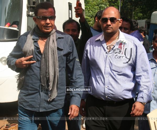 Mithun Chakraborty with Premal Goragandhi on the sets of AAP Entertainment "Tukkaa Fitt"