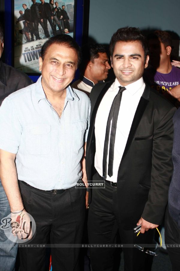 Sachin Joshi with Sunil Gavaskar at Premiere of film 'Aazaan' at the Grand Cineplex in Dubai (164078)