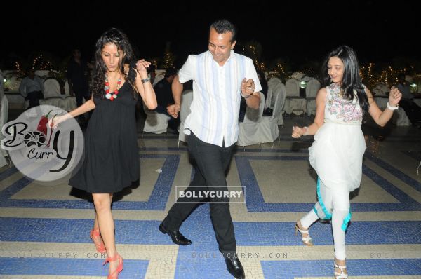 Dilshad Patel, Imam Siddique and Amy Billimoria dancing in Pre Diwali terrace party