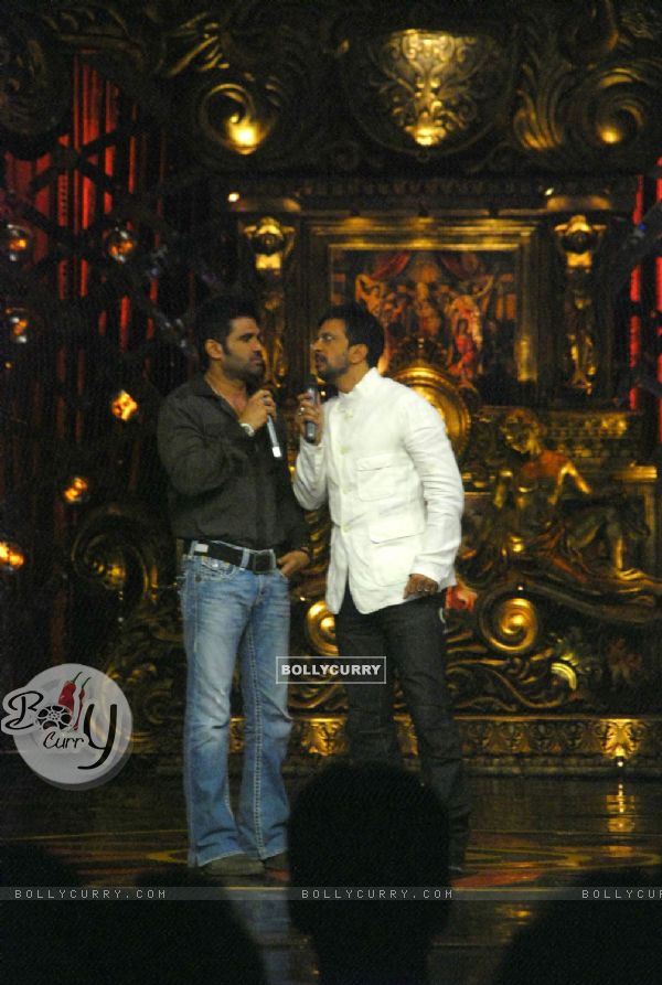 Sunil Shetty and Javed Jaffrey on the sets of Comedy Circus at Mohan studios