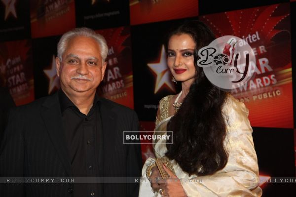 Ramesh Sippy and Rekha at Super Star Awards in Yashraj
