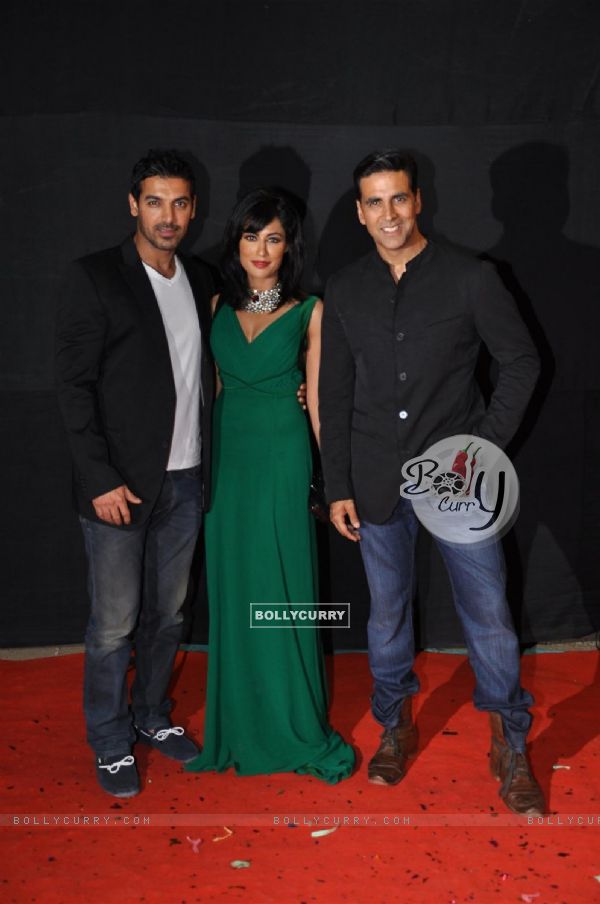 John, Akshay and Chitrangda at Red Carpet of Golden Petal Awards By Colors in Filmcity, Mumbai