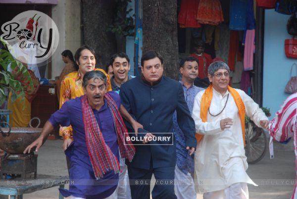 Manoj Joshi on the sets of their upcoming short film titled 'Bhola Bhagat' shoot at Filmistan