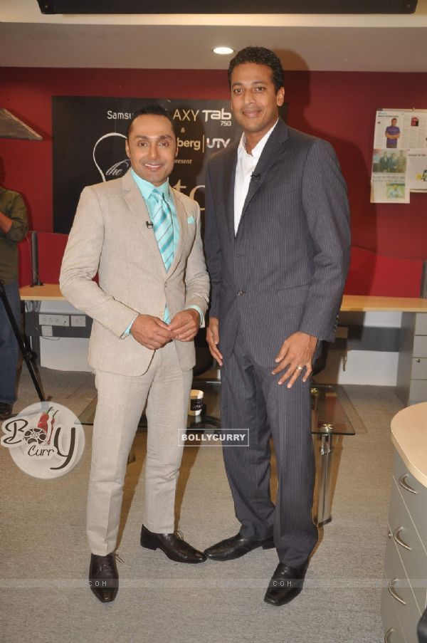 Rahul Bose and Mahesh Bhupathi at The Pitch shoot in Khar