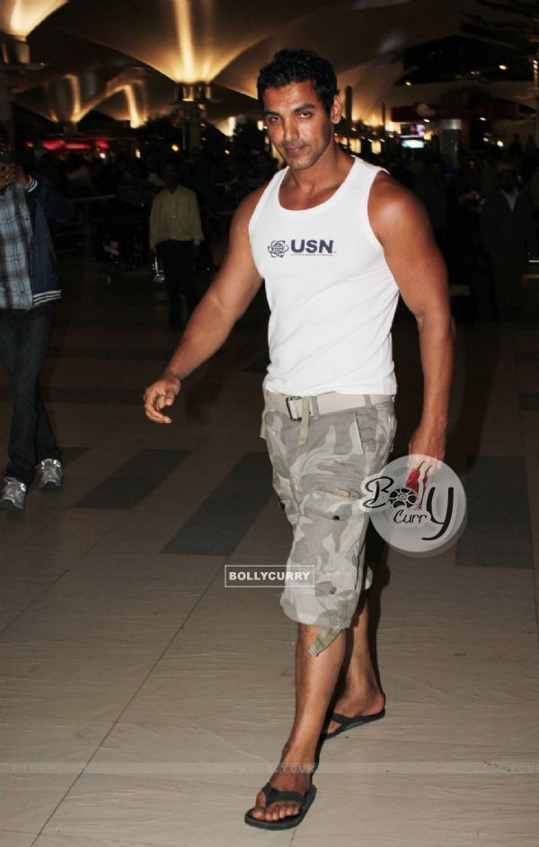 John Abraham snapped at Mumbai International Airport