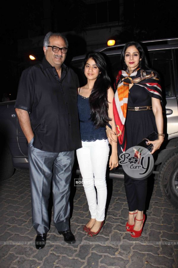 Boney Kapoor and Sridevi with daughter at Jacky Bhagnani's Birthday Party