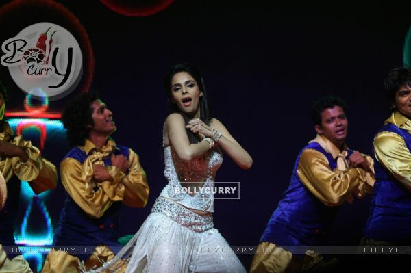 Mallika Sherawat performing at New Year's Eve event at Hotel Tulip Star in Mumbai