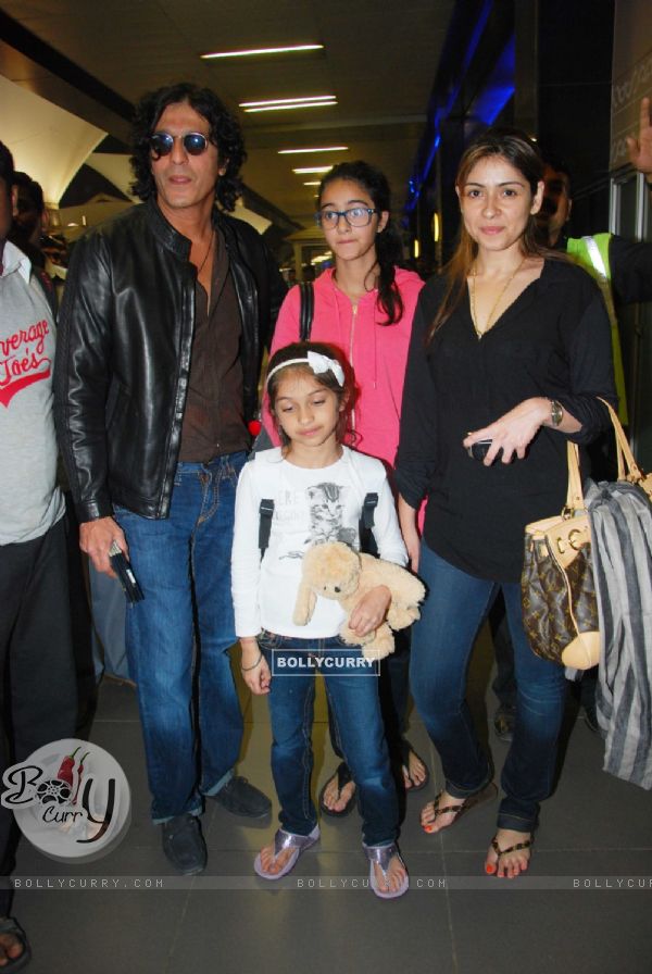 Chunky Pandey with his family snapped at Airport returns from their vacation