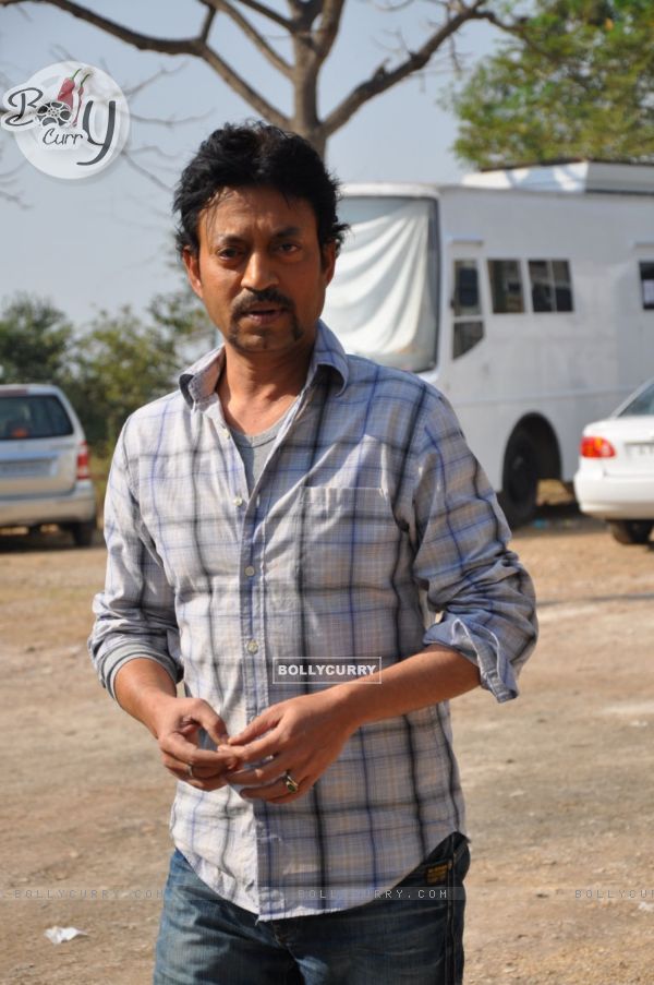 Irrfan Khan on the set of "Pranam Walekum" in Mumbai