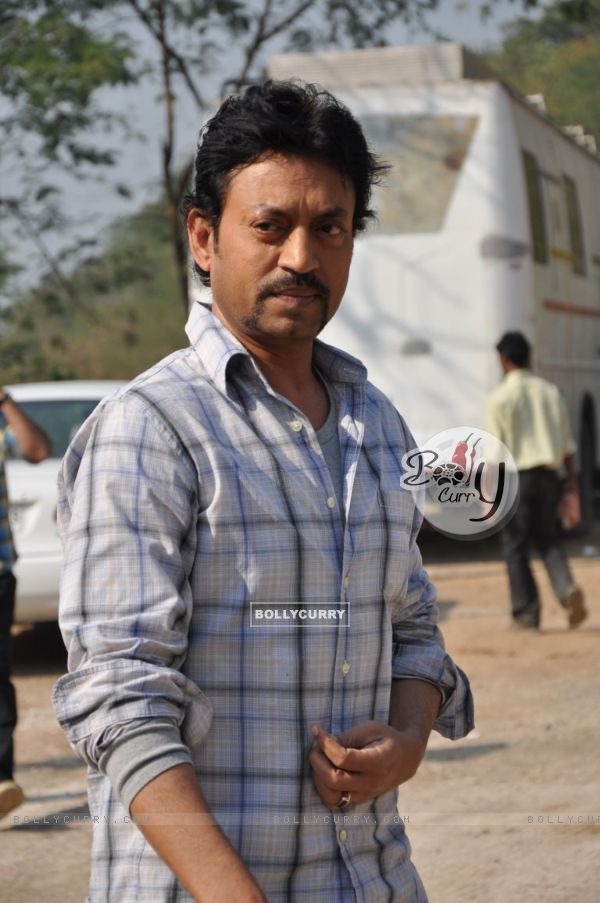 Irrfan Khan on the set of "Pranam Walekum" in Mumbai