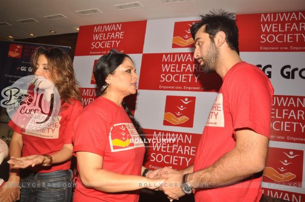 Ranbir Kapoor and Tanvi Azmi at Mijwan Welfare Society press conference