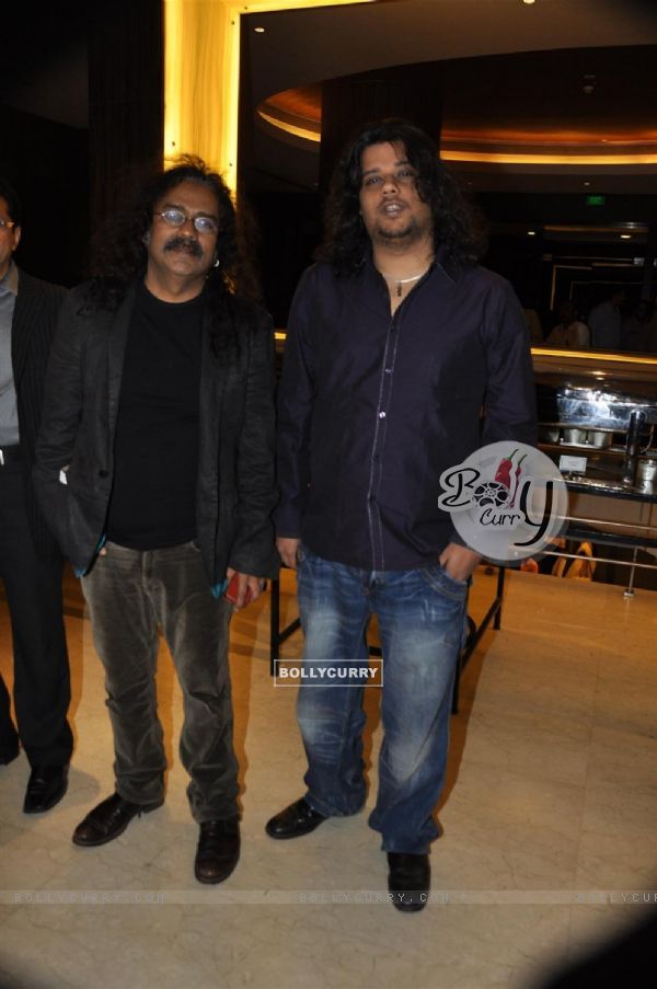 Hariharan with son Akshay during the release of Kailash Kher's new album "Kailasha Rangeele" in Mumb