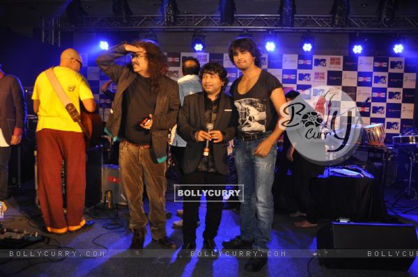 Sonu Niigam, Hariharan during the release of Kailash Kher's new album "Kailasha Rangeele" in Mumbai