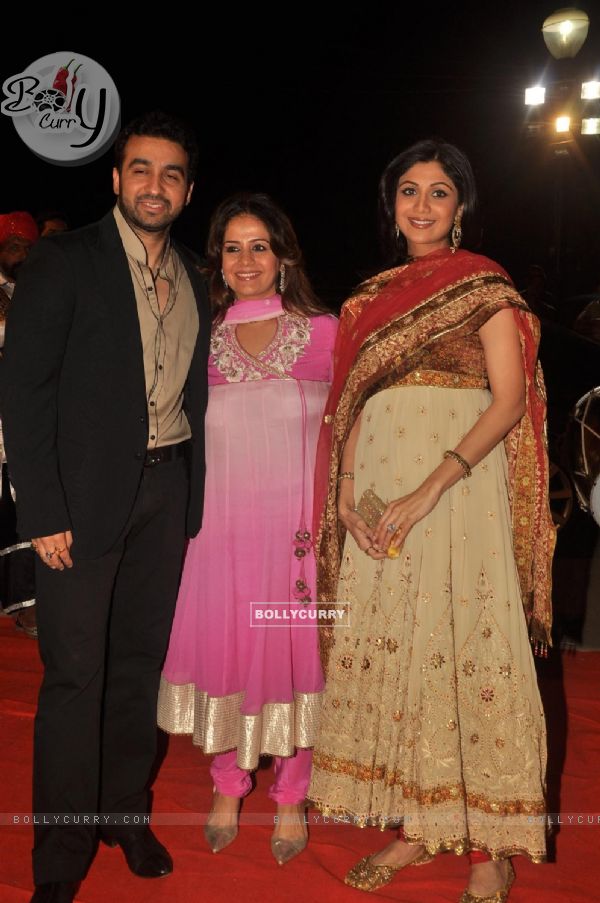 Shilpa Shetty and husband Raj Kundra attending "Lohri Di Raat" festival in Mumbai