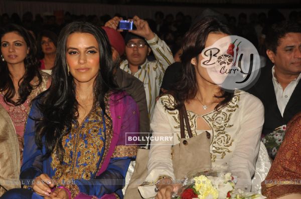 Neha Dhupia and Tulip Joshi attending "Lohri Di Raat" festival in Mumbai