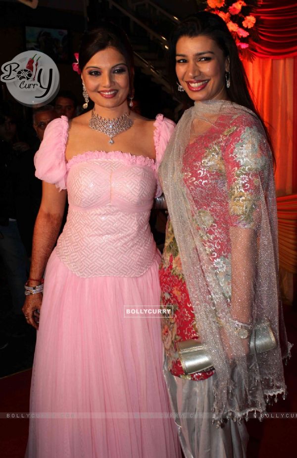 Mink Brar with Deepshikha Nagpal in her sangeet ceremony in Mumbai
