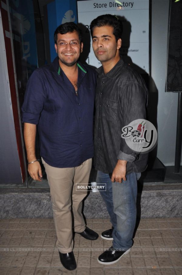 Director Karan Malhotra and Producer Karan Johar at Special screening of the film 'Agneepath' at PVR (180608)