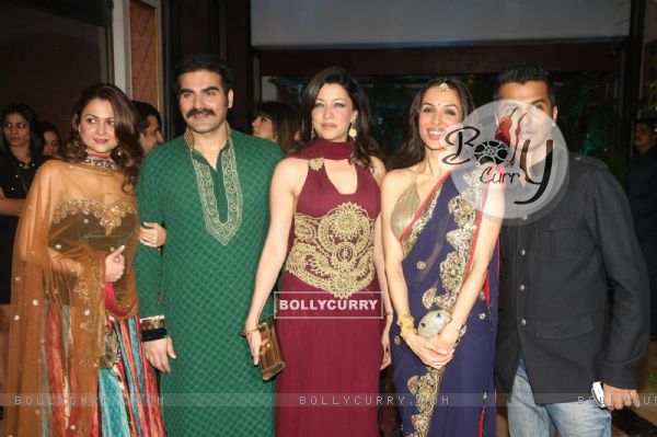 Arbaaz, Malaika, Amrita & Aditi at Ritesh & Genelia Sangeet ceremony at Hotel TajLands End in Mumbai