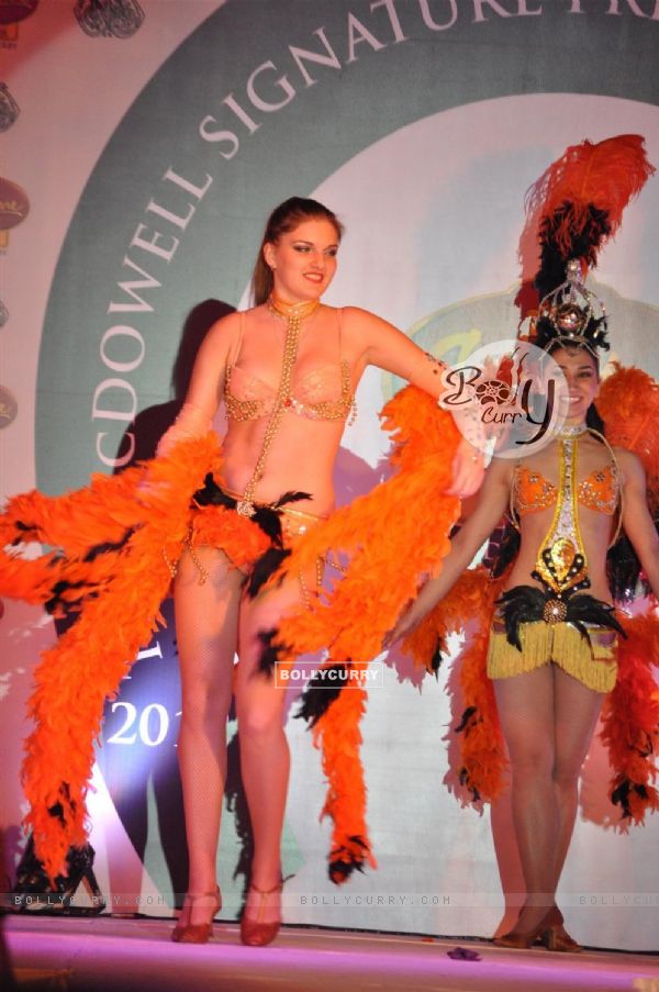 Models walk the ramp for McDowells Signature Premier Indian Derby 2012 fashion show at RWITC
