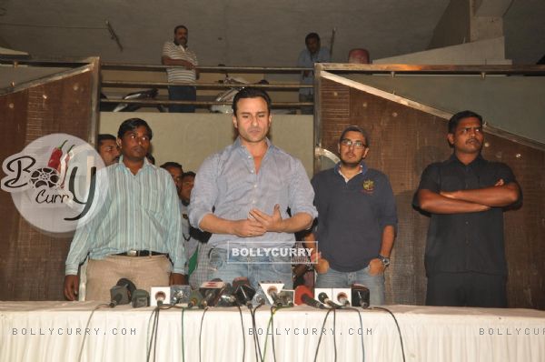 Saif Ali Khan holds a press conference on the issue of his arrest & subsequent bail in the Iqbal Sharma assault case at his house in Bandra
