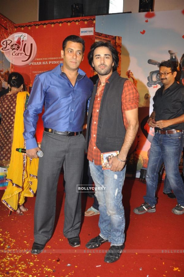 Salman Khan & Pulkit Samrat at Music Release of Movie Bittoo Boss in Mumbai