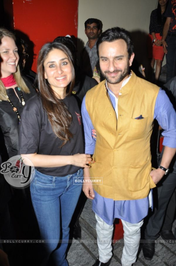Kareena Kapoor and Saif Ali Khan at "Agent Vinod" movie screening