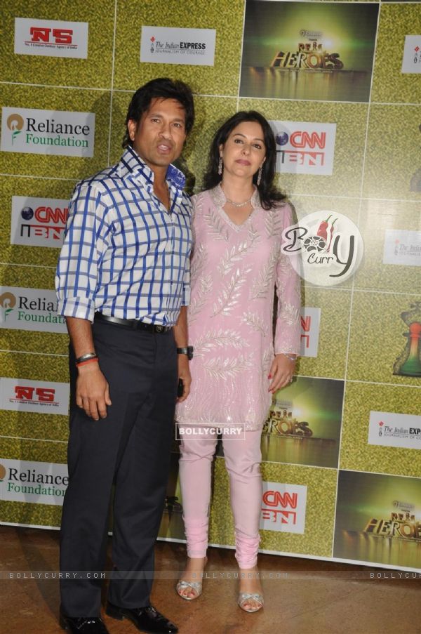 Sachin Tendulkar with wife Anjali at CNN IBN Heroes Awards