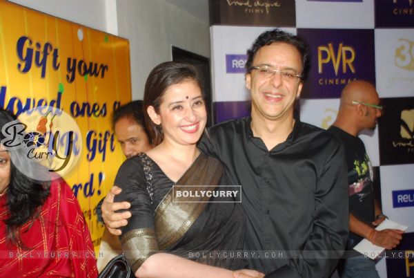 Vidhu Vinod Chopra and Manisha Koirala at premiere of film Parinda at PVR. .