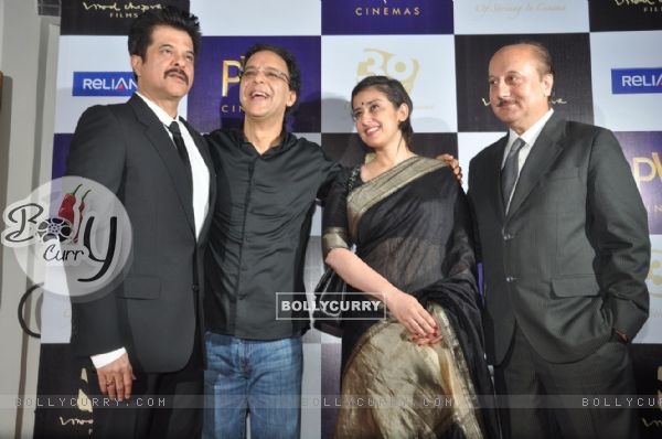 Anil Kapoor, Vidhu Vinod Chopra, Manisha Koirala and Anupam Kher at premiere of film Parinda at PVR