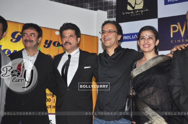 Rajkumar Hirani, Anil Kapoor, Vidhu Vinod Chopra & Manisha Koirala at premiere of film Parinda