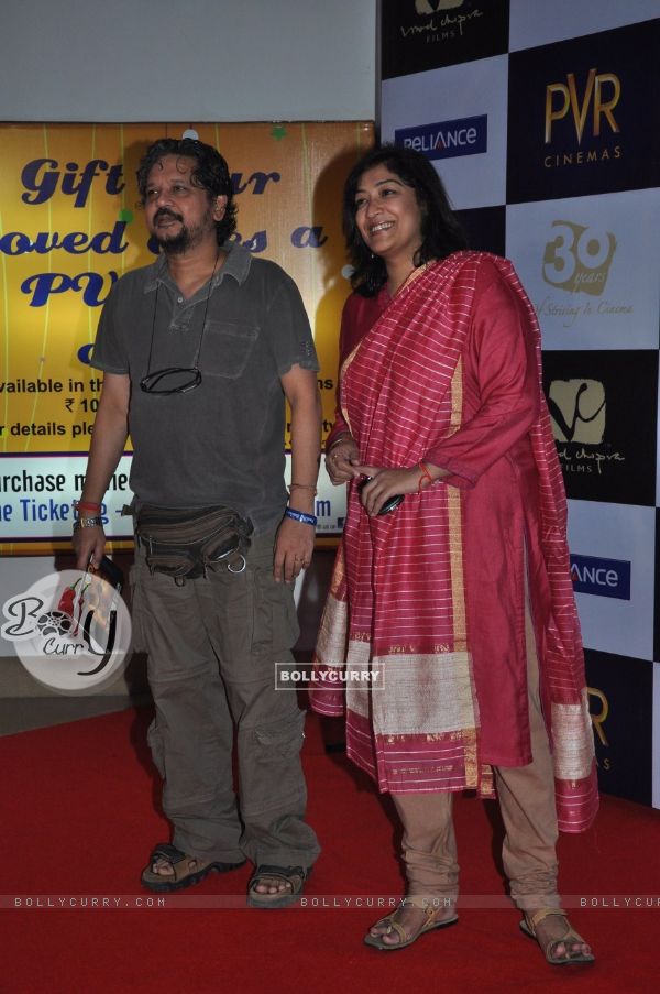 Amole Gupta with wife Deepa Bhatia at premiere of film Parinda at PVR