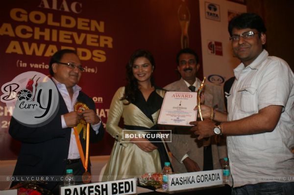 Rakesh Bedi and Aashka Goradia at Golden Achiever Awards 2012