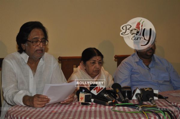 Lata Mangeshkar during a Press Conference to announce 'Deenanath Mangeshkar Puraskar Awards'