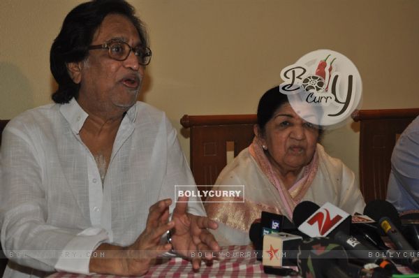 Lata Mangeshkar during a Press Conference to announce 'Deenanath Mangeshkar Puraskar Awards'