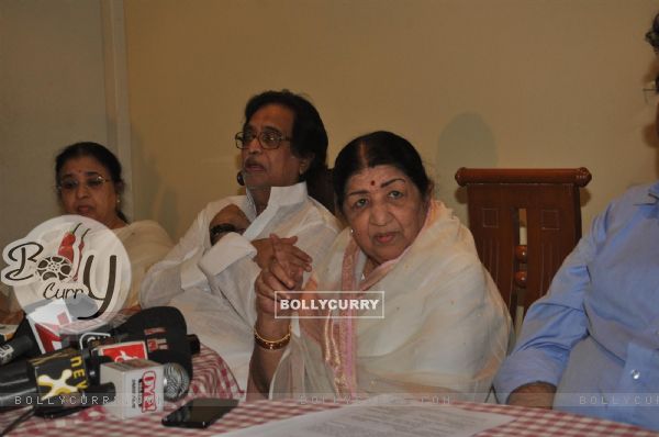 Lata Mangeshkar during a Press Conference to announce 'Deenanath Mangeshkar Puraskar Awards'