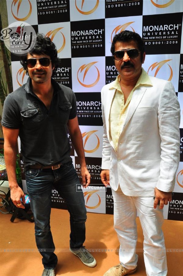 Rajeev Khandelwal and Rajesh Khattar at launch of Monarch Universal corporate office at Navi Mumbai