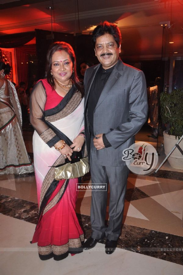 Udit Narayan with wife Deepa Narayan at Bappa Lahiri and Taneesha Verma Wedding Reception