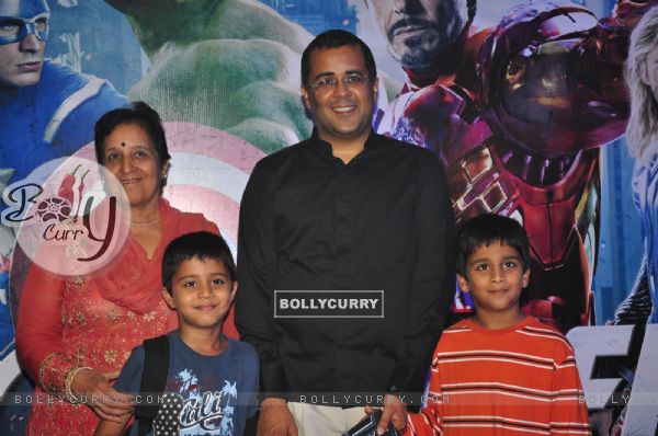 Chetan Bhagat at Avengers Premiere At PVR Juhu, Mumbai