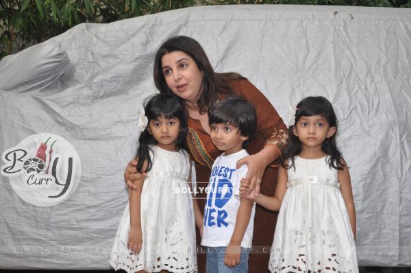 Farah Khan with kids at Shilpa Shetty Baby Shower function