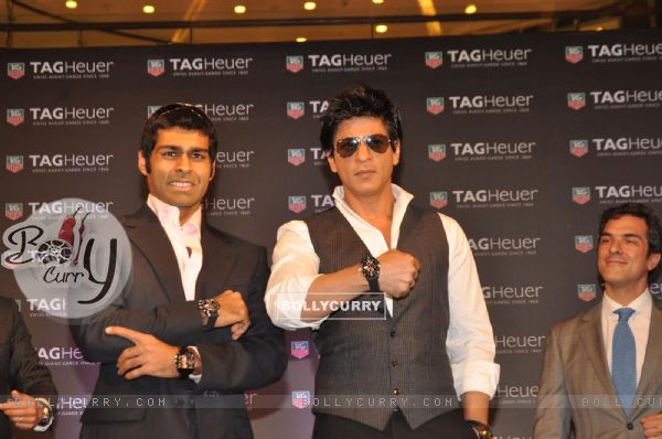 Karun Chandhok and Shahrukh Khan at Tag Heuer watch launch