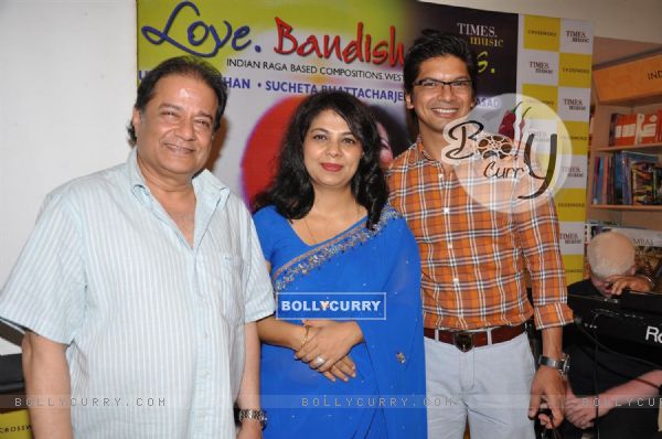 Anup Jalota, Sucheta Bhattacharjee, Shaan at album launch Love Bandish Bliss by Sucheta Bhattacharje