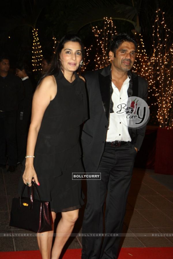 Sunil Shetty with wife Mana Shetty at Karan Johar's 40th Birthday Party