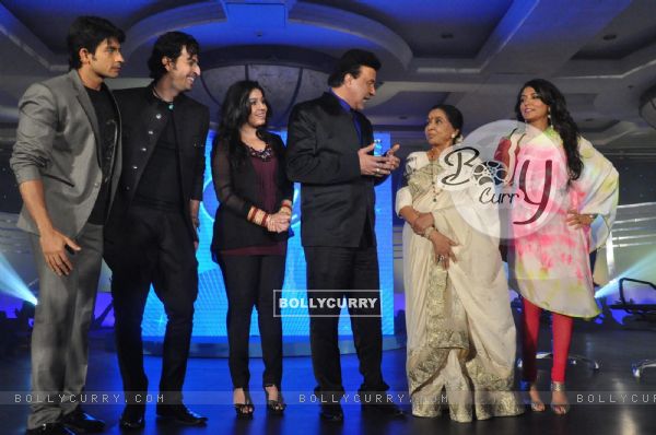 Hussain,Salim Merchant,Sunidhi,Anu Malik,Asha Bhosle at Launch of Sony's sixth season of Indian Idol