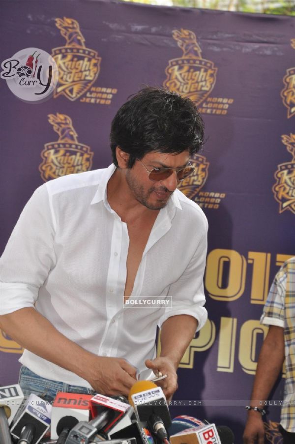 Shah Rukh Khan's press conference after KKR's victory in Indian Premiere League T20 at the IPL Season 5