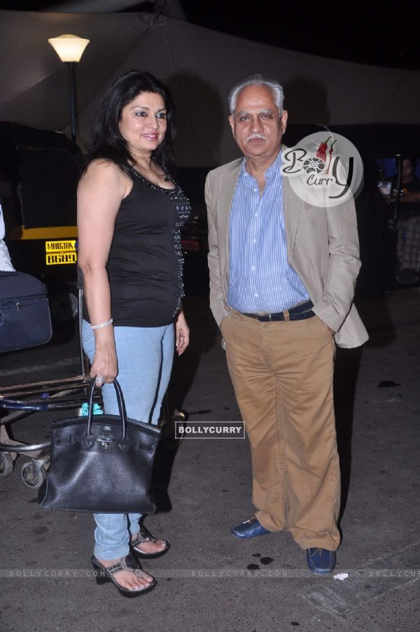Kiran Juneja and Ramesh Sippy at International Airport leave for IIFA