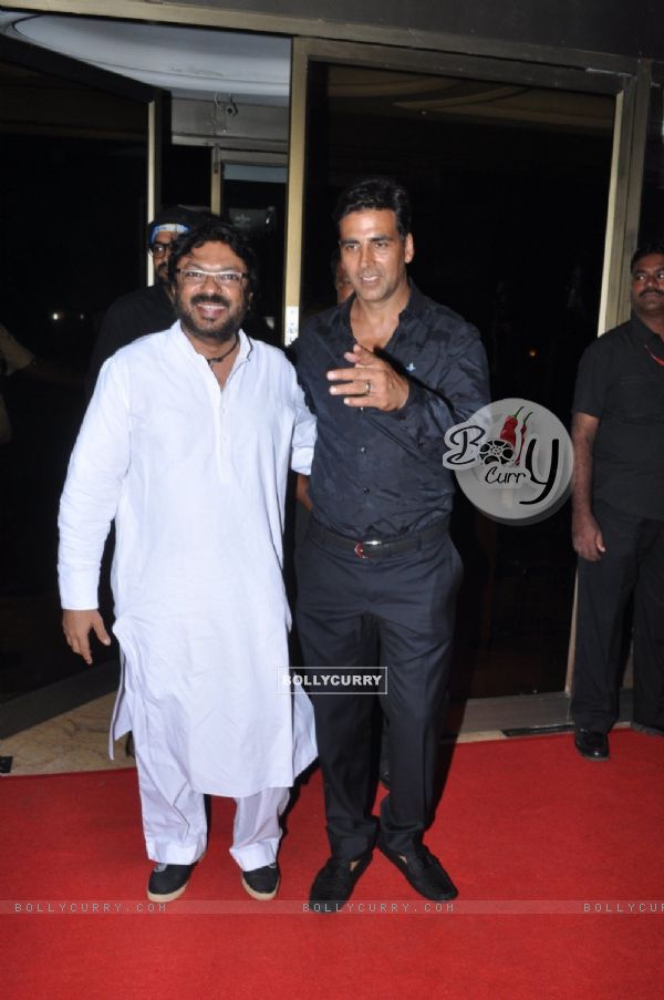 Sanjay Leela Bhansali and Akshay Kumar at Rowdy Rathore Success Party