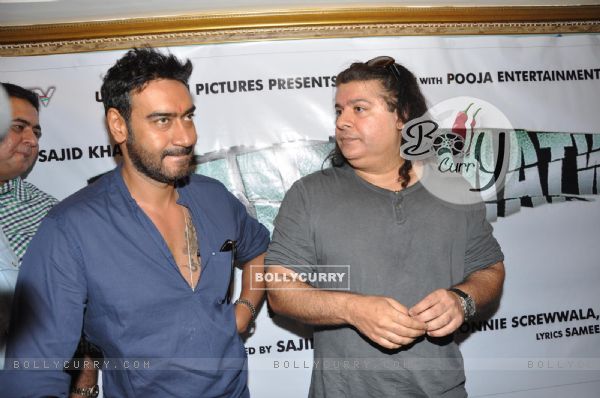 Sajid Khan and Ajay Devgn at Song Recording of Film Himmatwala - 2 (204327)