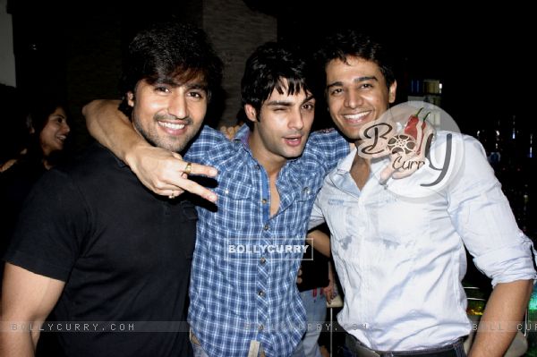 Harshad Chopra, Karan Wahi and Gaurav Khanna at Karan Wahi Birthday Party