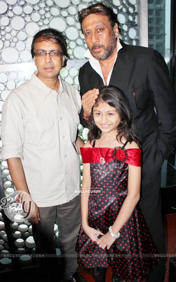 Director Ananth Mahadevan, actor Jackie Shroff and child artiste Sanya Anklesaria at Ektanand's Picture  LIFE IS GOOD trailer launch at Cinemax, Versova. .